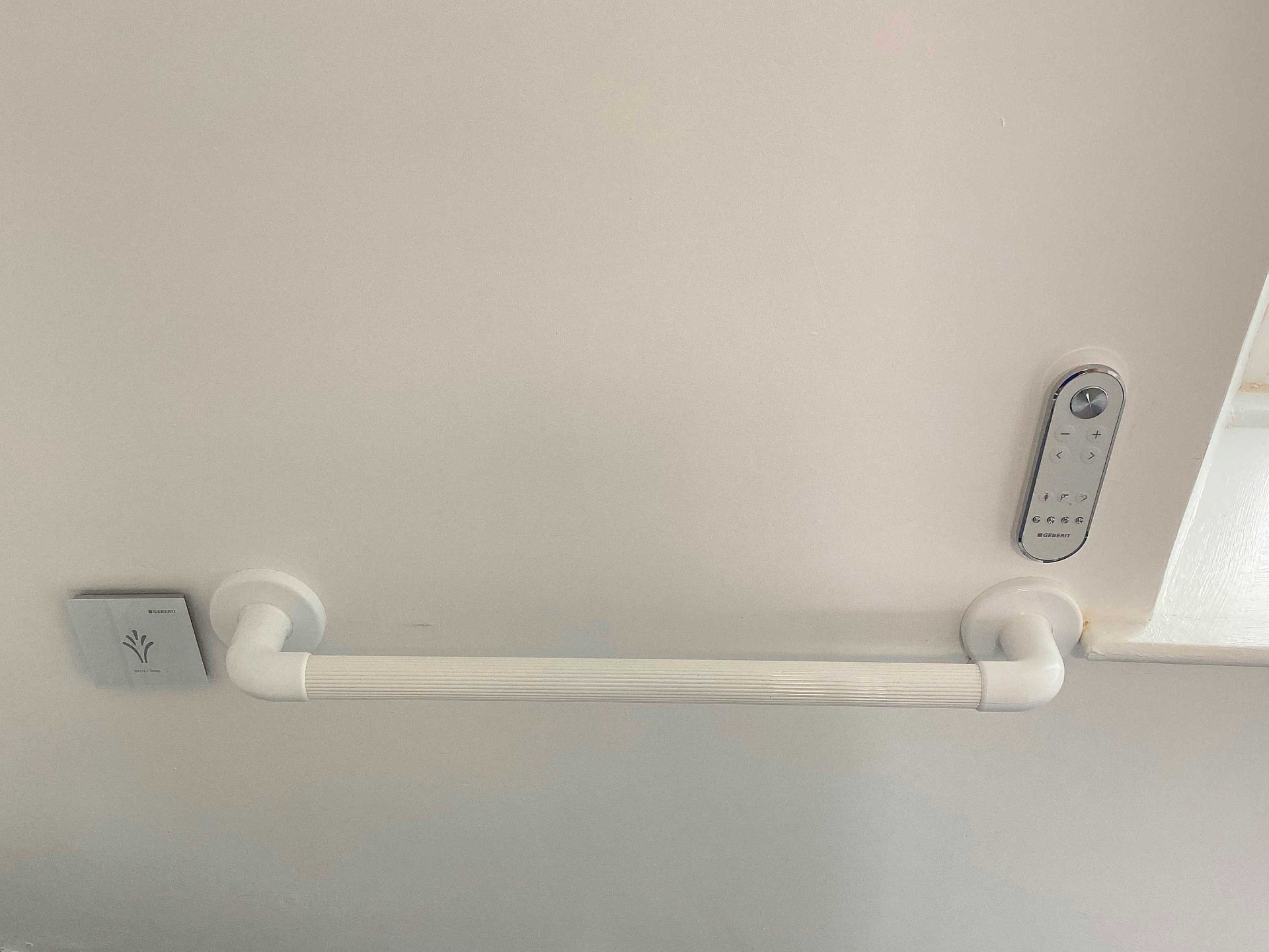 Assisted Bathroom, Grab handle with control units close. Barnstaple
