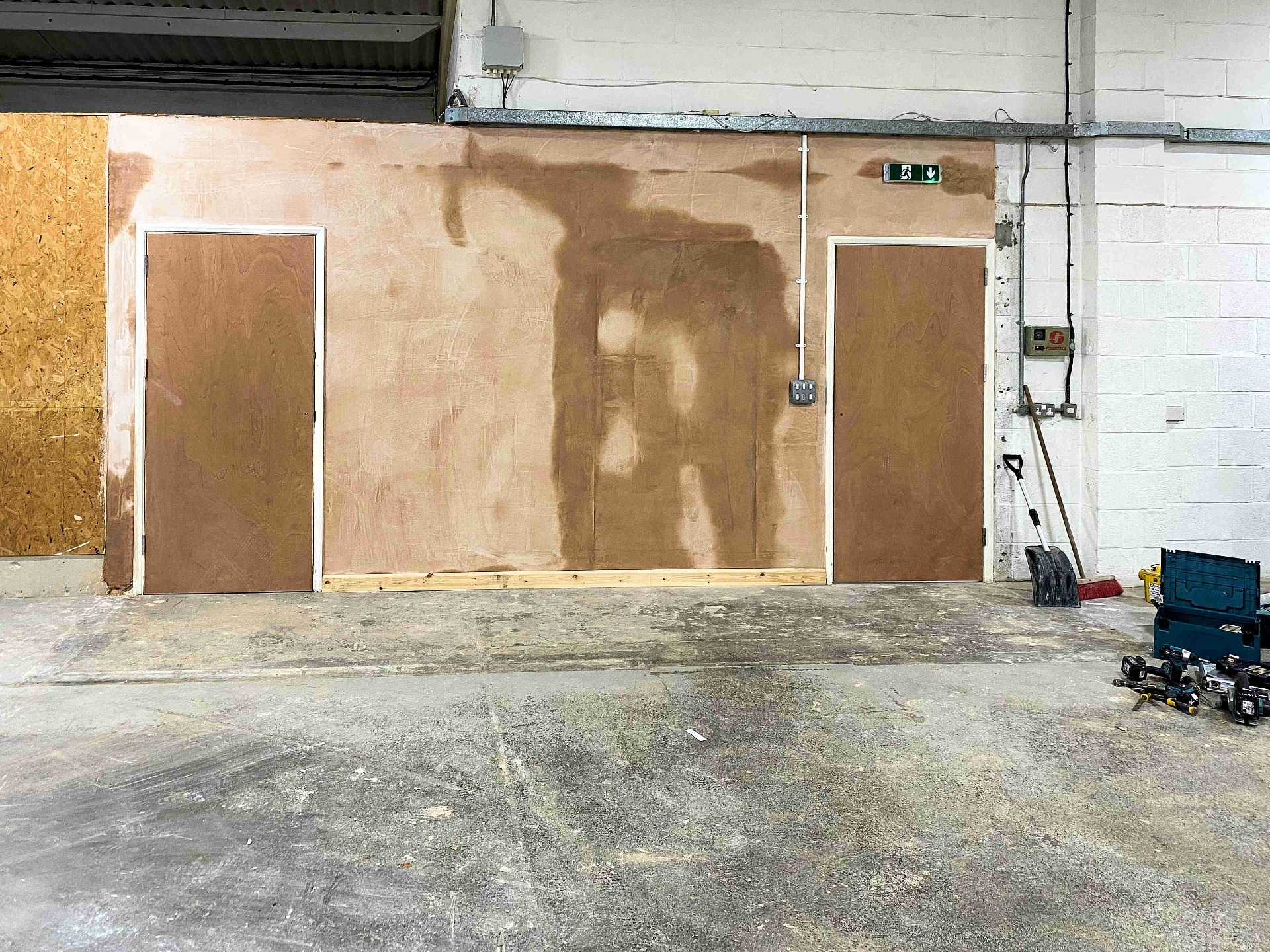 Unit Refurbishment, New doors, frames and architraves, walls skimmed