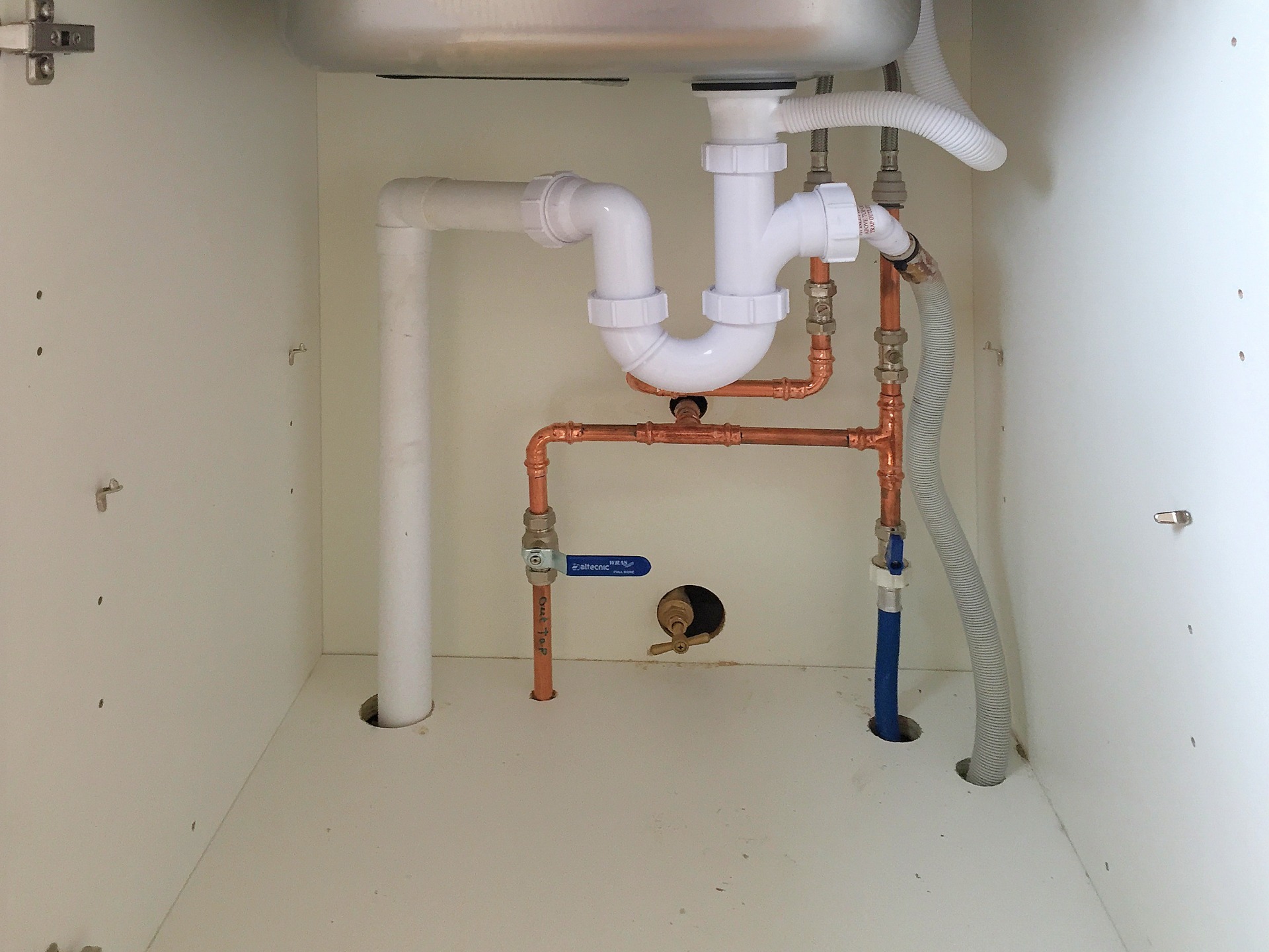 Kitchen Refurbishment, plumbing installation of new pipe work and washing machine. Added valves to cut water supply Barnstaple Devon