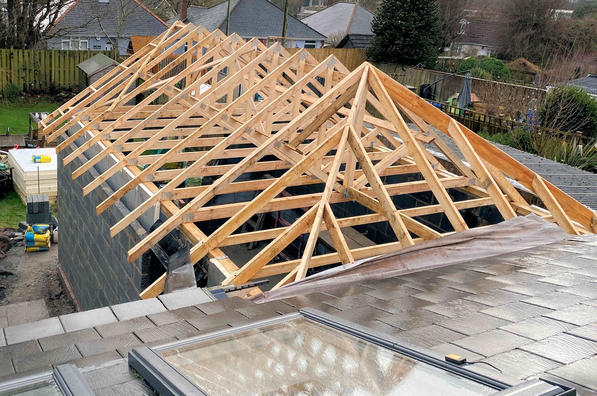 Flat steel framed for atrium latern roof in Bideford North Devon