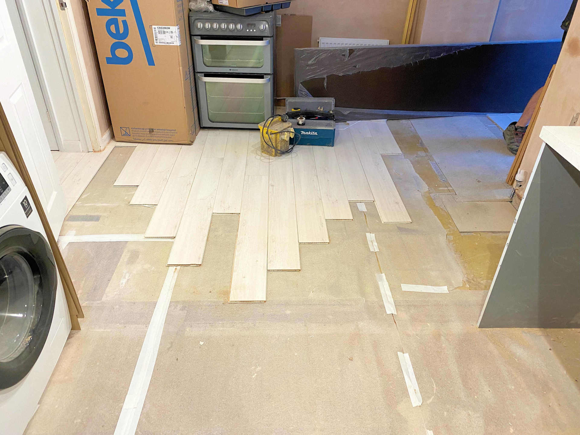 Domestic Remodel and New Kitchen Barnstaple North Devon using Luxury Vinyl Flooring (LVT) “Vinyl Click Flooring”