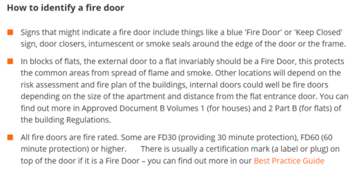 How do identify a fire door