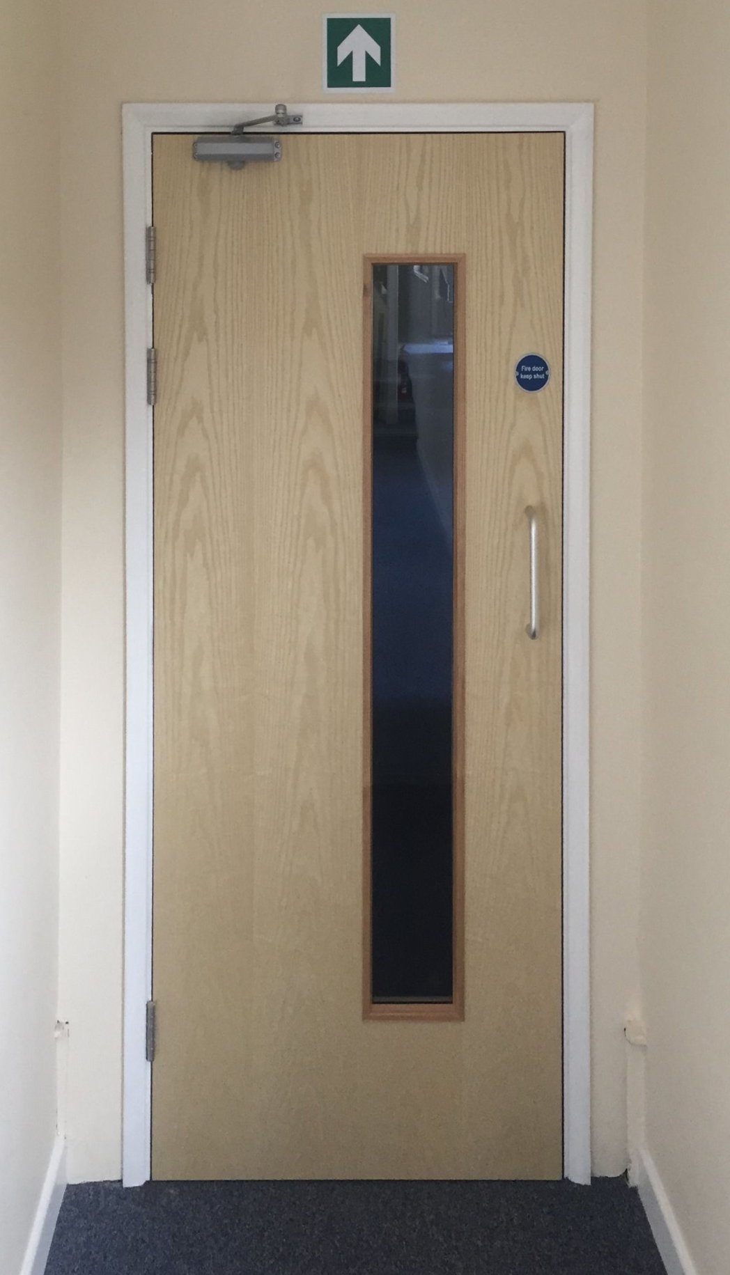 New Fire doors fitted, following inspection revealing Fire doors in corridor of North Devon factory were not compliant