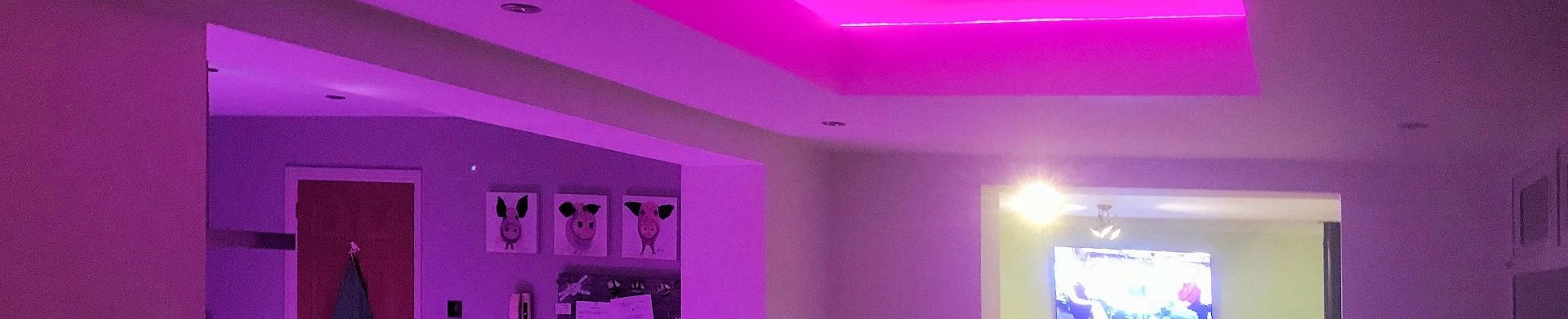 Ambient mood interior room led lighting system for North Devon first floor summer room
