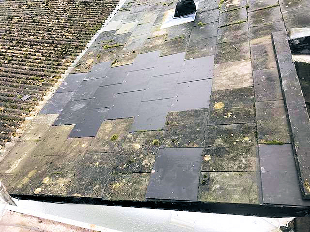 Slate roof repair North Devon