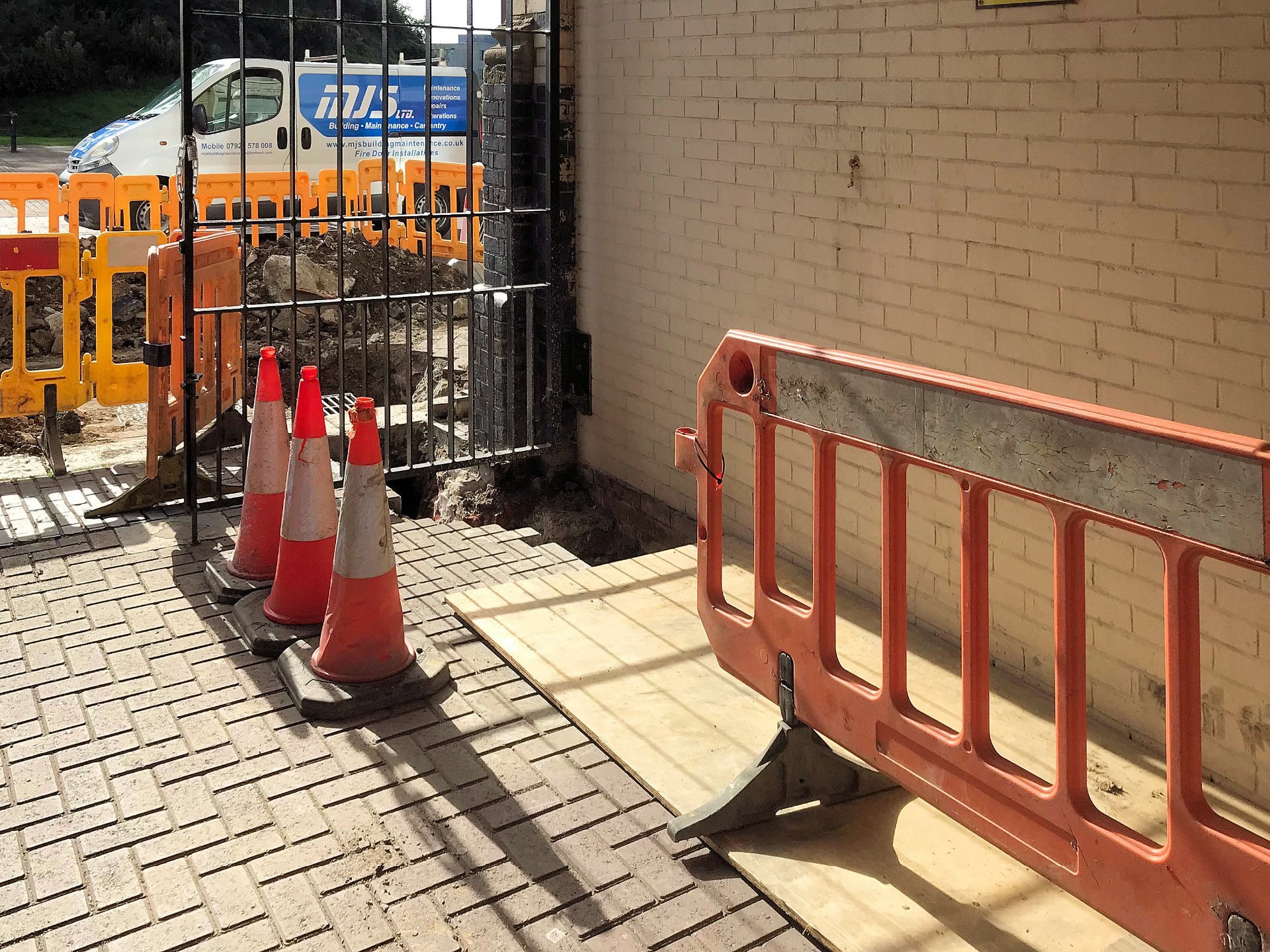 Trench excavated to street for new electrial supply Barnstaple North Devon