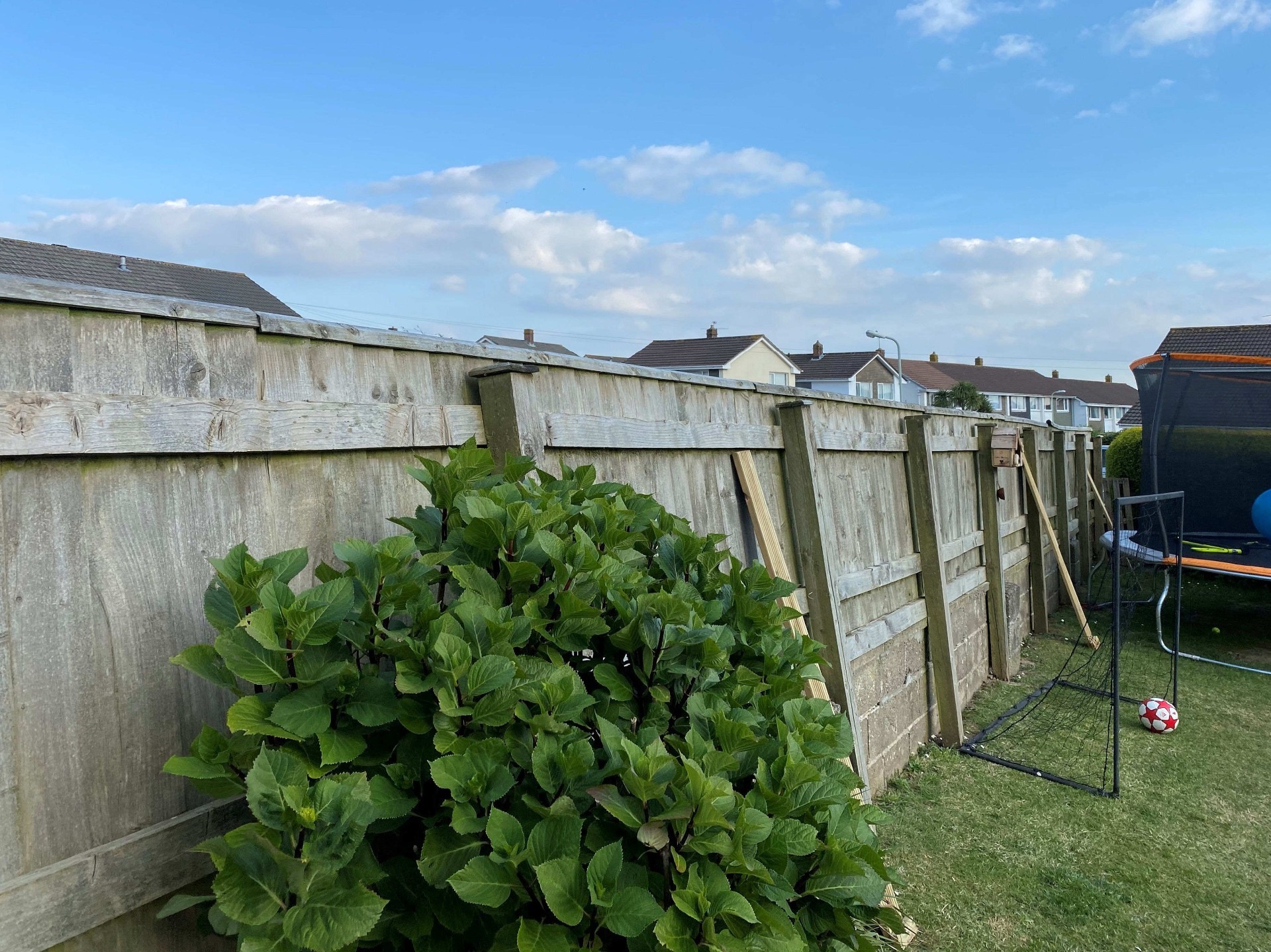The old wooden fence had failed, fence posts and boards removed and disposed of. Barnstaple North Devon