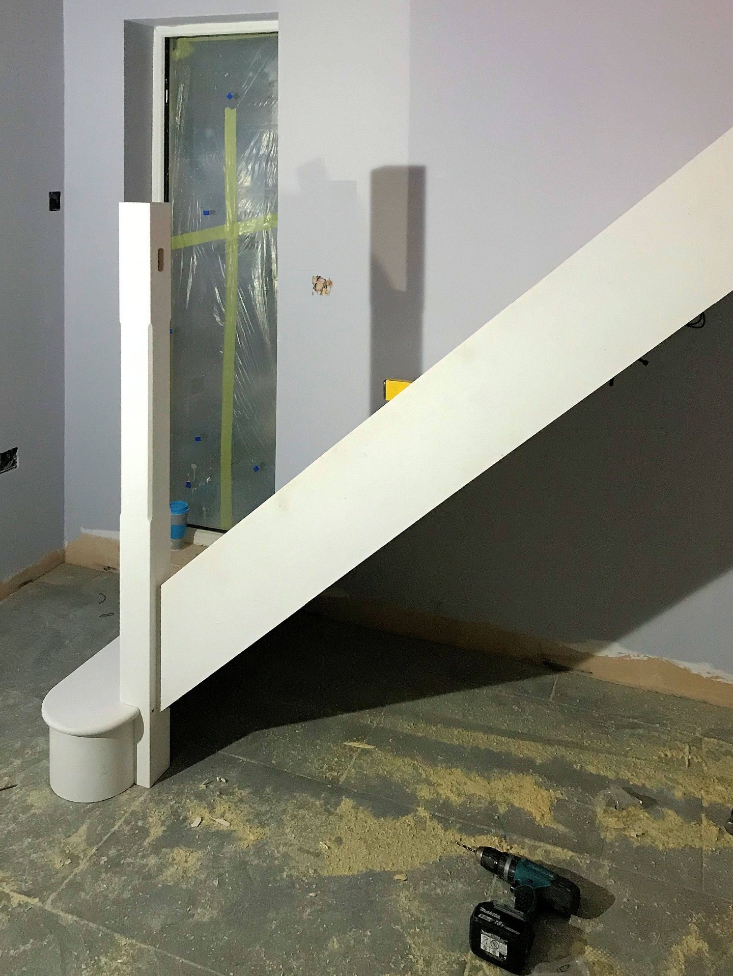 Staircase Construction, Feature Step with ground floor Newel for handrail, Barnstaple North Devon