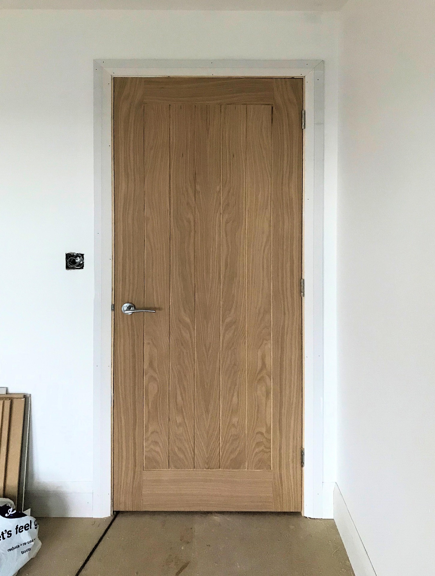 Doors and Built in Cupboards, Oak effect doors, chrome ironmongery and rollerball hinges. Barnstaple North Devon