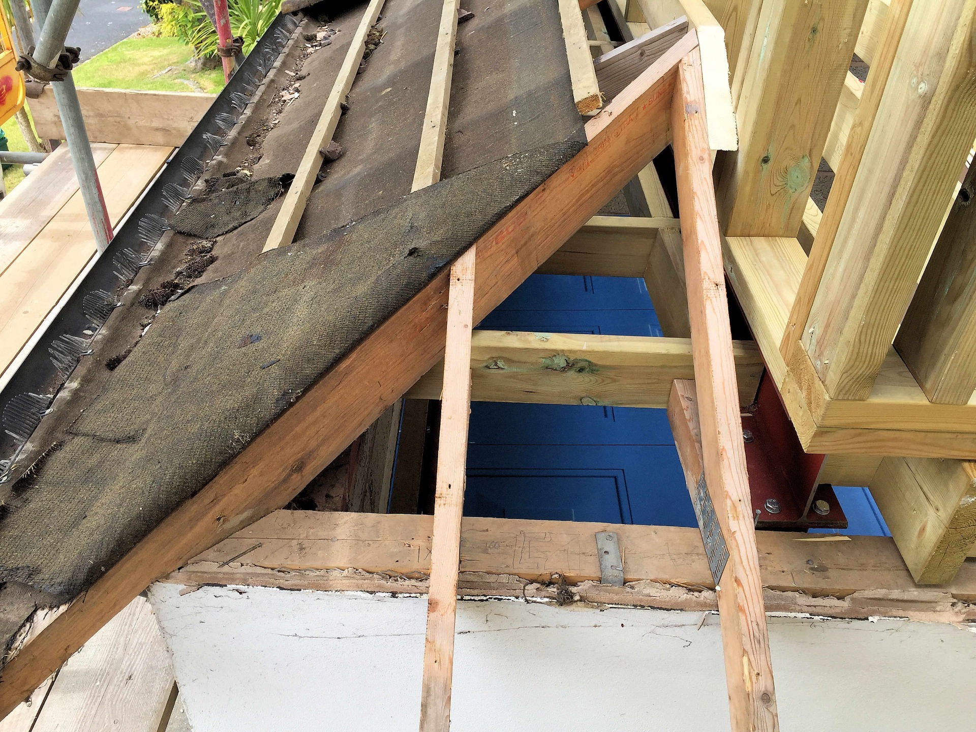 Modification of small hip roof to keep the front of the building in keeping. Part of house extension in Barnstaple North Devon